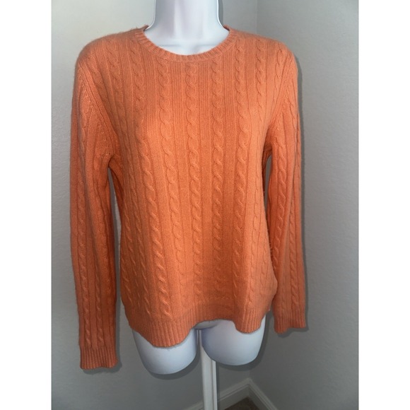 Women's Orange Peach Lauren Ralph Lauren Cashmere Sweater, Sz: M (b19) - Picture 1 of 5
